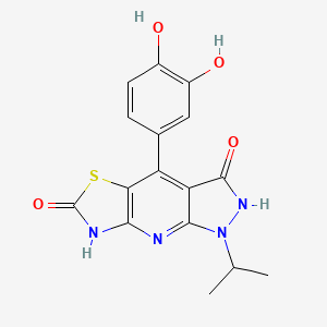 4-(3,4-Dihydroxyphenyl)-1-isopropyl-1H-pyrazolo[3,4-B][1,3]thiazolo[5,4-E]pyridine-3,6(2H,7H)-dione