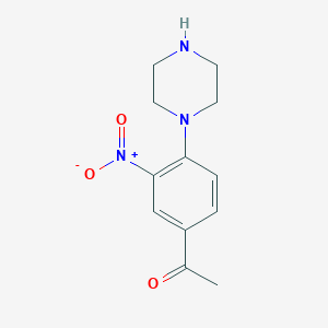 molecular formula C12H15N3O3 B11055382 1-(3-Nitro-4-piperazin-1-ylphenyl)ethanone 