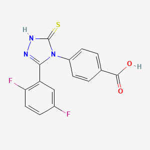 4-[3-(2,5-difluorophenyl)-5-sulfanyl-4H-1,2,4-triazol-4-yl]benzoic acid