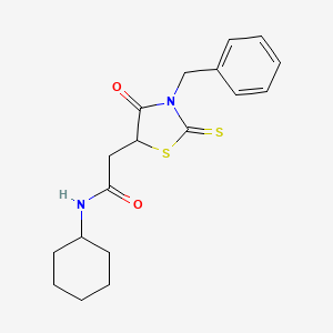 2-(3-benzyl-4-oxo-2-thioxo-1,3-thiazolidin-5-yl)-N-cyclohexylacetamide