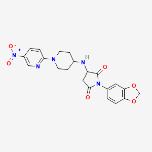 1-(1,3-Benzodioxol-5-yl)-3-{[1-(5-nitropyridin-2-yl)piperidin-4-yl]amino}pyrrolidine-2,5-dione