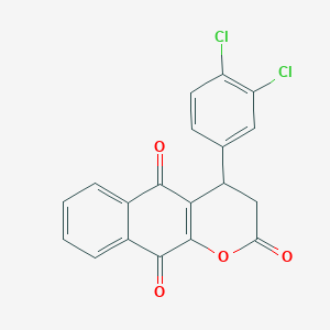 molecular formula C19H10Cl2O4 B11055432 4-(3,4-dichlorophenyl)-3,4-dihydro-2H-benzo[g]chromene-2,5,10-trione 