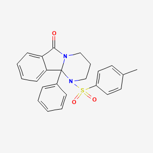 molecular formula C24H22N2O3S B11055452 1-[(4-methylphenyl)sulfonyl]-10b-phenyl-1,3,4,10b-tetrahydropyrimido[2,1-a]isoindol-6(2H)-one 