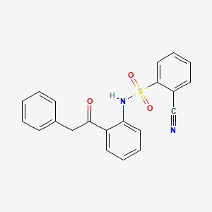 molecular formula C21H16N2O3S B11055456 2-cyano-N-[2-(phenylacetyl)phenyl]benzenesulfonamide 