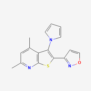 4,6-dimethyl-2-(1,2-oxazol-3-yl)-3-(1H-pyrrol-1-yl)thieno[2,3-b]pyridine