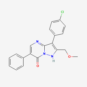 molecular formula C20H16ClN3O2 B11055489 3-(4-chlorophenyl)-2-(methoxymethyl)-6-phenylpyrazolo[1,5-a]pyrimidin-7(4H)-one 