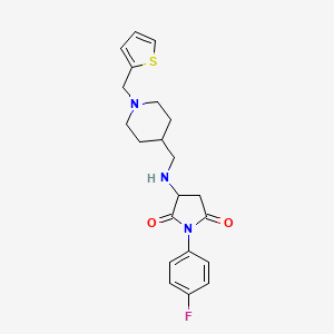 1-(4-Fluorophenyl)-3-({[1-(thiophen-2-ylmethyl)piperidin-4-yl]methyl}amino)pyrrolidine-2,5-dione