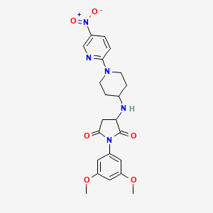 1-(3,5-Dimethoxyphenyl)-3-{[1-(5-nitropyridin-2-yl)piperidin-4-yl]amino}pyrrolidine-2,5-dione