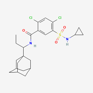 molecular formula C23H30Cl2N2O3S B11055529 N-[1-(Adamantan-1-YL)propyl]-2,4-dichloro-5-(cyclopropylsulfamoyl)benzamide 