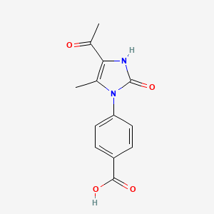 molecular formula C13H12N2O4 B11055542 4-(4-acetyl-5-methyl-2-oxo-2,3-dihydro-1H-imidazol-1-yl)benzoic acid 