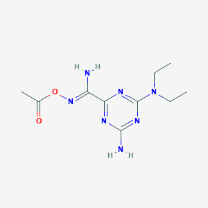 molecular formula C10H17N7O2 B11055543 N'-(acetyloxy)-4-amino-6-(diethylamino)-1,3,5-triazine-2-carboximidamide 