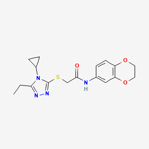 2-[(4-Cyclopropyl-5-ethyl-4h-1,2,4-triazol-3-yl)sulfanyl]-n~1~-(2,3-dihydro-1,4-benzodioxin-6-yl)acetamide