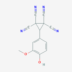 3-(4-Hydroxy-3-methoxyphenyl)cyclopropane-1,1,2,2-tetracarbonitrile