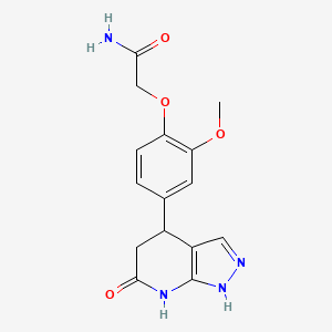 2-[2-methoxy-4-(6-oxo-4,5,6,7-tetrahydro-1H-pyrazolo[3,4-b]pyridin-4-yl)phenoxy]acetamide