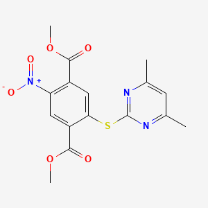 Dimethyl 2-[(4,6-dimethylpyrimidin-2-yl)sulfanyl]-5-nitrobenzene-1,4-dicarboxylate