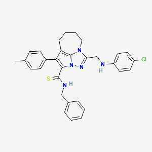 N-benzyl-1-{[(4-chlorophenyl)amino]methyl}-4-(4-methylphenyl)-5,6,7,8-tetrahydro-2,2a,8a-triazacyclopenta[cd]azulene-3-carbothioamide