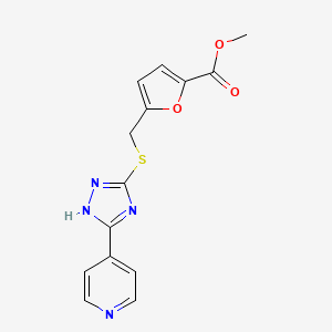 2-Furancarboxylic acid, 5-[[[5-(4-pyridinyl)-4H-1,2,4-triazol-3-yl]thio]methyl]-, methyl ester