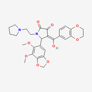 4-(2,3-dihydro-1,4-benzodioxin-6-ylcarbonyl)-5-(6,7-dimethoxy-1,3-benzodioxol-5-yl)-3-hydroxy-1-[2-(pyrrolidin-1-yl)ethyl]-1,5-dihydro-2H-pyrrol-2-one