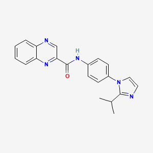 molecular formula C21H19N5O B11055650 N-{4-[2-(propan-2-yl)-1H-imidazol-1-yl]phenyl}quinoxaline-2-carboxamide 