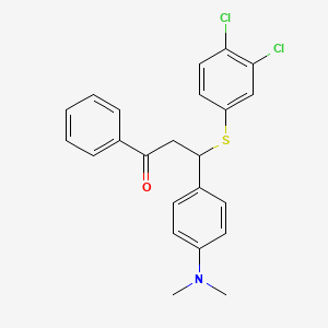 molecular formula C23H21Cl2NOS B11055655 3-[(3,4-Dichlorophenyl)sulfanyl]-3-[4-(dimethylamino)phenyl]-1-phenylpropan-1-one 