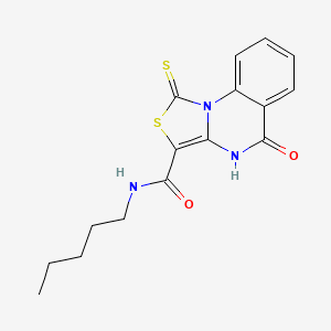 5-oxo-N-pentyl-1-thioxo-4,5-dihydro[1,3]thiazolo[3,4-a]quinazoline-3-carboxamide