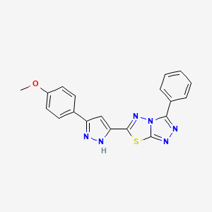 6-[3-(4-methoxyphenyl)-1H-pyrazol-5-yl]-3-phenyl[1,2,4]triazolo[3,4-b][1,3,4]thiadiazole