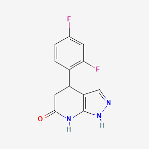 molecular formula C12H9F2N3O B11055694 4-(2,4-difluorophenyl)-1,4,5,7-tetrahydro-6H-pyrazolo[3,4-b]pyridin-6-one 