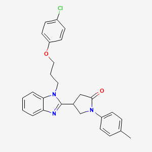 4-{1-[3-(4-chlorophenoxy)propyl]-1H-benzimidazol-2-yl}-1-(4-methylphenyl)pyrrolidin-2-one