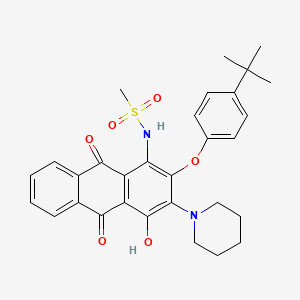 N-[2-(4-tert-butylphenoxy)-4-hydroxy-9,10-dioxo-3-(piperidin-1-yl)-9,10-dihydroanthracen-1-yl]methanesulfonamide