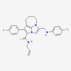 N~2~-Allyl-4-[(4-chloroanilino)methyl]-1-(4-fluorophenyl)-5,6,7,8-tetrahydro-2A,4A-diazacyclopenta[CD]azulene-2-carbothioamide