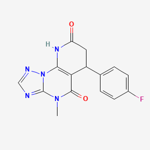 molecular formula C15H12FN5O2 B11055735 6-(4-fluorophenyl)-4-methyl-6,9-dihydropyrido[3,2-e][1,2,4]triazolo[1,5-a]pyrimidine-5,8(4H,7H)-dione 