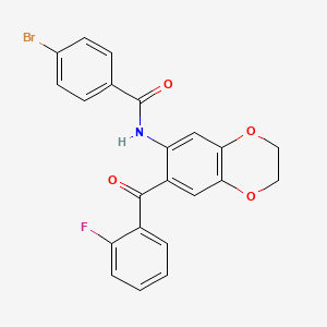 4-bromo-N-{7-[(2-fluorophenyl)carbonyl]-2,3-dihydro-1,4-benzodioxin-6-yl}benzamide