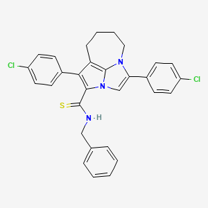 N-benzyl-1,4-bis(4-chlorophenyl)-5,6,7,8-tetrahydro-2a,4a-diazacyclopenta[cd]azulene-2-carbothioamide