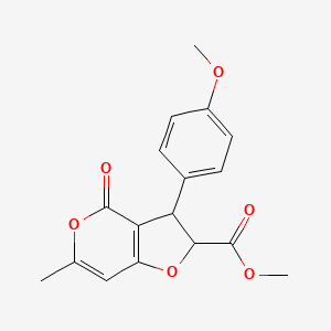 molecular formula C17H16O6 B11055777 methyl 3-(4-methoxyphenyl)-6-methyl-4-oxo-2,3-dihydro-4H-furo[3,2-c]pyran-2-carboxylate 