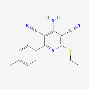 4-Amino-2-(ethylsulfanyl)-6-(p-tolyl)pyridine-3,5-dicarbonitrile