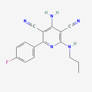 4-Amino-2-(4-fluorophenyl)-6-(propylamino)pyridine-3,5-dicarbonitrile