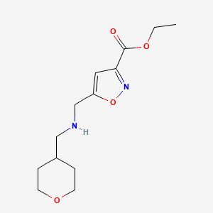 molecular formula C13H20N2O4 B11055799 ethyl 5-{[(tetrahydro-2H-pyran-4-ylmethyl)amino]methyl}-1,2-oxazole-3-carboxylate 