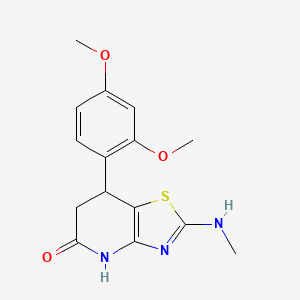 molecular formula C15H17N3O3S B11055813 7-(2,4-dimethoxyphenyl)-2-(methylamino)-6,7-dihydro[1,3]thiazolo[4,5-b]pyridin-5(4H)-one 