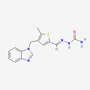 (2E)-2-{[4-(1H-benzimidazol-1-ylmethyl)-5-methylthiophen-2-yl]methylidene}hydrazinecarboxamide