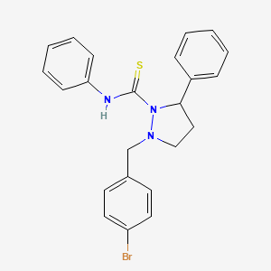 molecular formula C23H22BrN3S B11055829 2-(4-bromobenzyl)-N,5-diphenylpyrazolidine-1-carbothioamide 