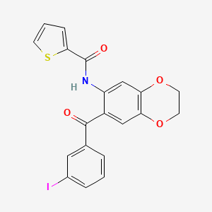 molecular formula C20H14INO4S B11055854 N-{7-[(3-iodophenyl)carbonyl]-2,3-dihydro-1,4-benzodioxin-6-yl}thiophene-2-carboxamide 