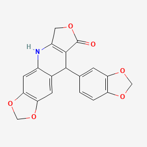 molecular formula C19H13NO6 B11055855 9-(1,3-benzodioxol-5-yl)-6,9-dihydro[1,3]dioxolo[4,5-g]furo[3,4-b]quinolin-8(5H)-one 