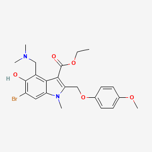 ethyl 6-bromo-4-[(dimethylamino)methyl]-5-hydroxy-2-[(4-methoxyphenoxy)methyl]-1-methyl-1H-indole-3-carboxylate