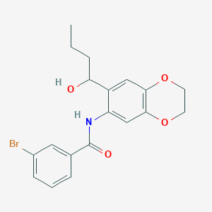 molecular formula C19H20BrNO4 B11055881 3-bromo-N-[7-(1-hydroxybutyl)-2,3-dihydro-1,4-benzodioxin-6-yl]benzamide 