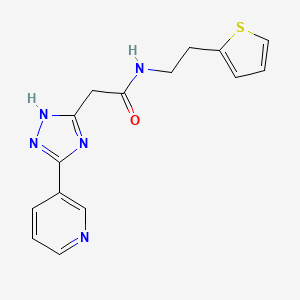 2-[5-(pyridin-3-yl)-1H-1,2,4-triazol-3-yl]-N-[2-(thiophen-2-yl)ethyl]acetamide