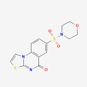 molecular formula C14H13N3O4S2 B11055902 7-(morpholin-4-ylsulfonyl)-5H-[1,3]thiazolo[3,2-a]quinazolin-5-one 