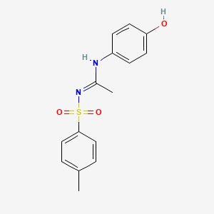 molecular formula C15H16N2O3S B11055907 (1E)-N-(4-hydroxyphenyl)-N'-[(4-methylphenyl)sulfonyl]ethanimidamide 