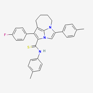 1-(4-Fluorophenyl)-N~2~,4-bis(4-methylphenyl)-5,6,7,8-tetrahydro-2A,4A-diazacyclopenta[CD]azulene-2-carbothioamide