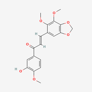 molecular formula C19H18O7 B11055948 (E)-3-(6,7-Dimethoxy-1,3-benzodioxol-5-YL)-1-(3-hydroxy-4-methoxyphenyl)-2-propen-1-one 