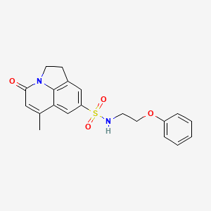 molecular formula C20H20N2O4S B11055964 6-methyl-4-oxo-N-(2-phenoxyethyl)-1,2-dihydro-4H-pyrrolo[3,2,1-ij]quinoline-8-sulfonamide 